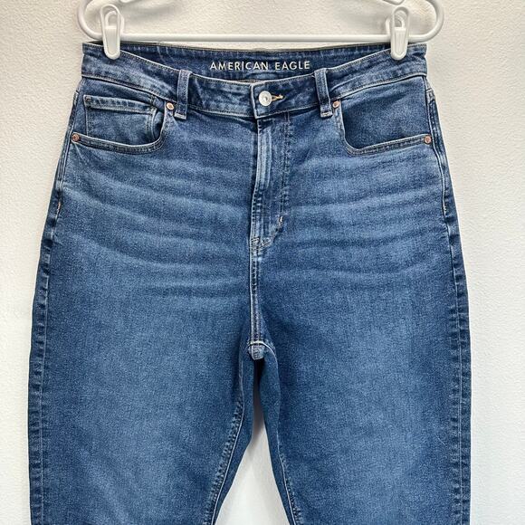 American Eagle Mom Jeans Blue Stretch 12 - Picture 3 of 14